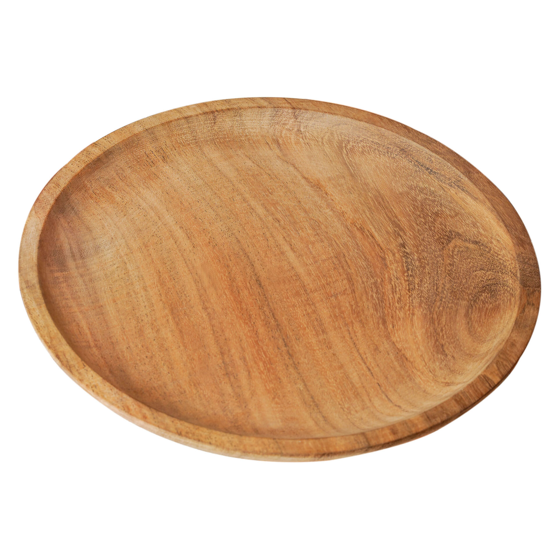 Medieval Wooden Plate Hand Crafted Useful Hardwood Cutlery, approx. 23 cm diameter