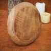 Medieval Wooden Plate Hand Crafted Useful Hardwood Cutlery, approx. 23 cm diameter