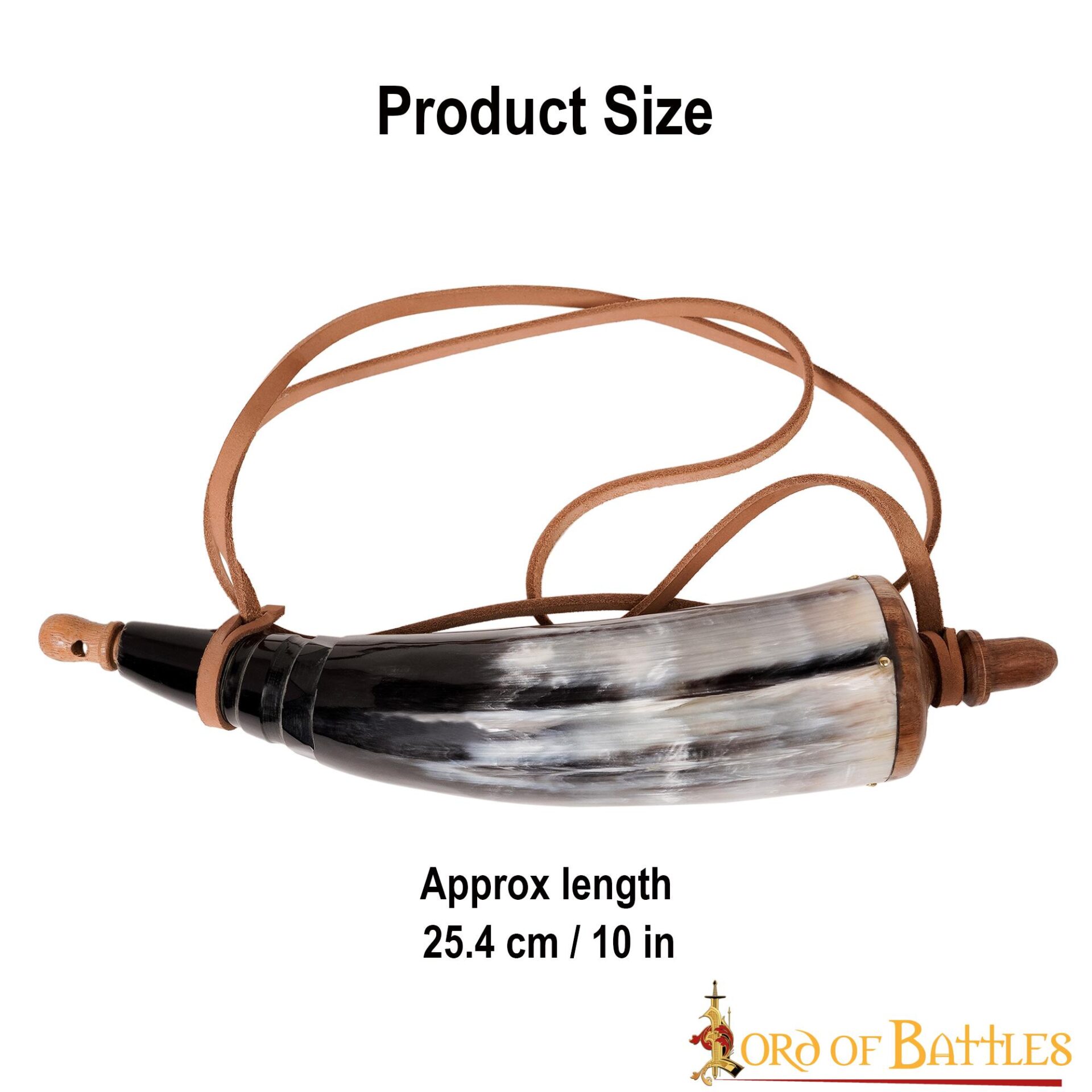 3-43-1 Viking Warrior Gun Powder Horn Functional Genuine Horn Accessory