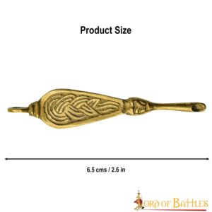 3-48-2 Ornate Viking Pure Solid Brass Ear Cleaner Fully Functional Accessory