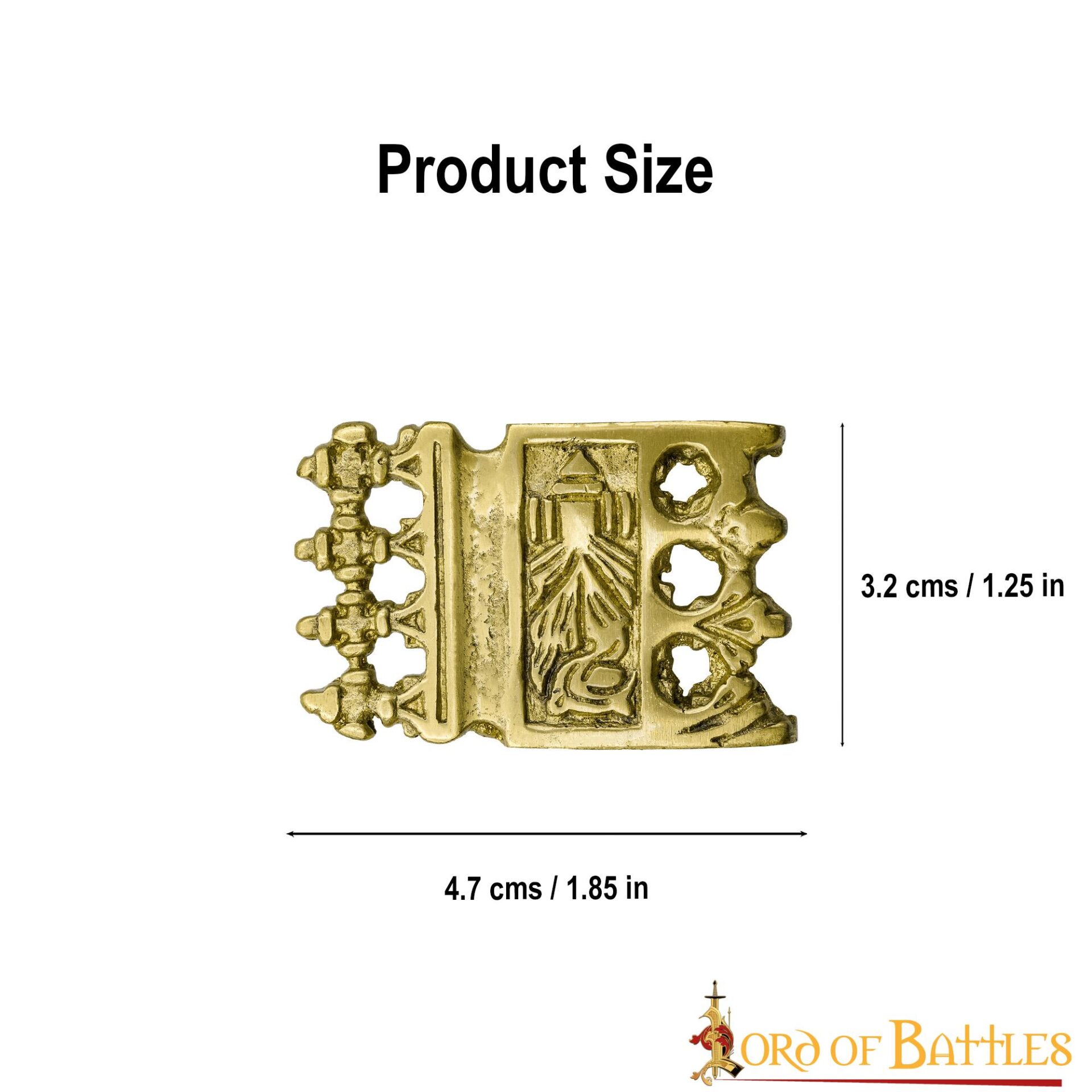 Ornate Viking Pure Solid Brass Belt End