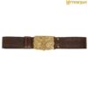 301045BRE_1 Mythrojan URBAN VIKING BELT WITH ODIN RAVEN SOLID BRASS BUCKLE & Embossed real leather