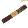 301045BRE_2 Mythrojan URBAN VIKING BELT WITH ODIN RAVEN SOLID BRASS BUCKLE & Embossed real leather