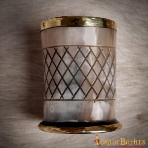 Medieval Viking Horn Shot Glass with Pure Brass Rim Handcrafted Genuine Ox Horn