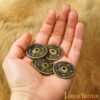 Antique Brass Pentacle Adornments Set of 5   Ideal Leather and Clothing Accessory