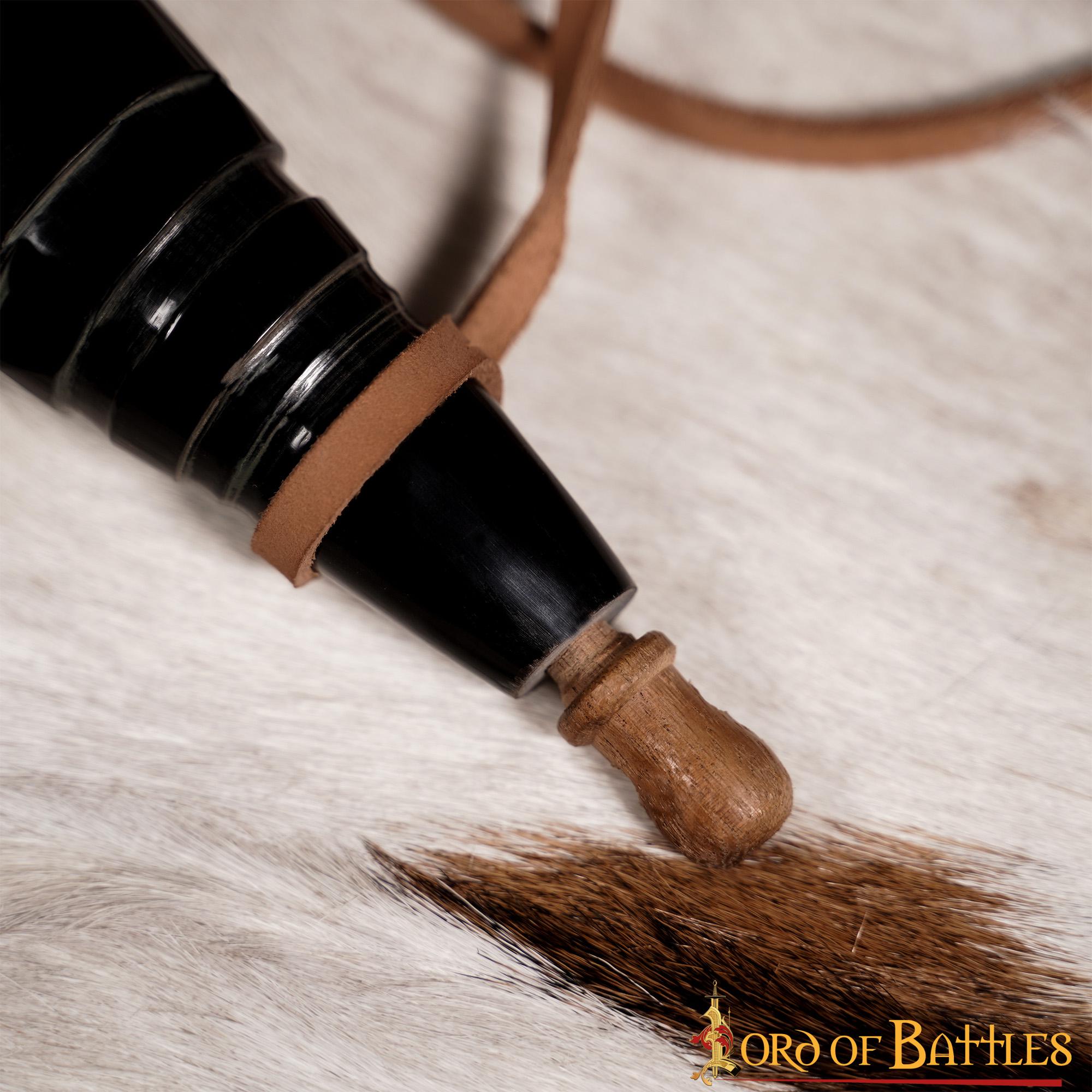 4-25 Viking Warrior Gun Powder Horn Functional Genuine Horn Accessory