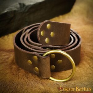 Handcrafted Leather Belt with Pure Solid Brass Ring Genuine Leathercraft