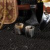 Mythrojan Viking Drinking Horn Shot Glass, Norse Medieval Tankard Shot Glass, Set of 2