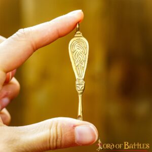 4-51-1 Ornate Viking Pure Solid Brass Ear Cleaner Fully Functional Accessory