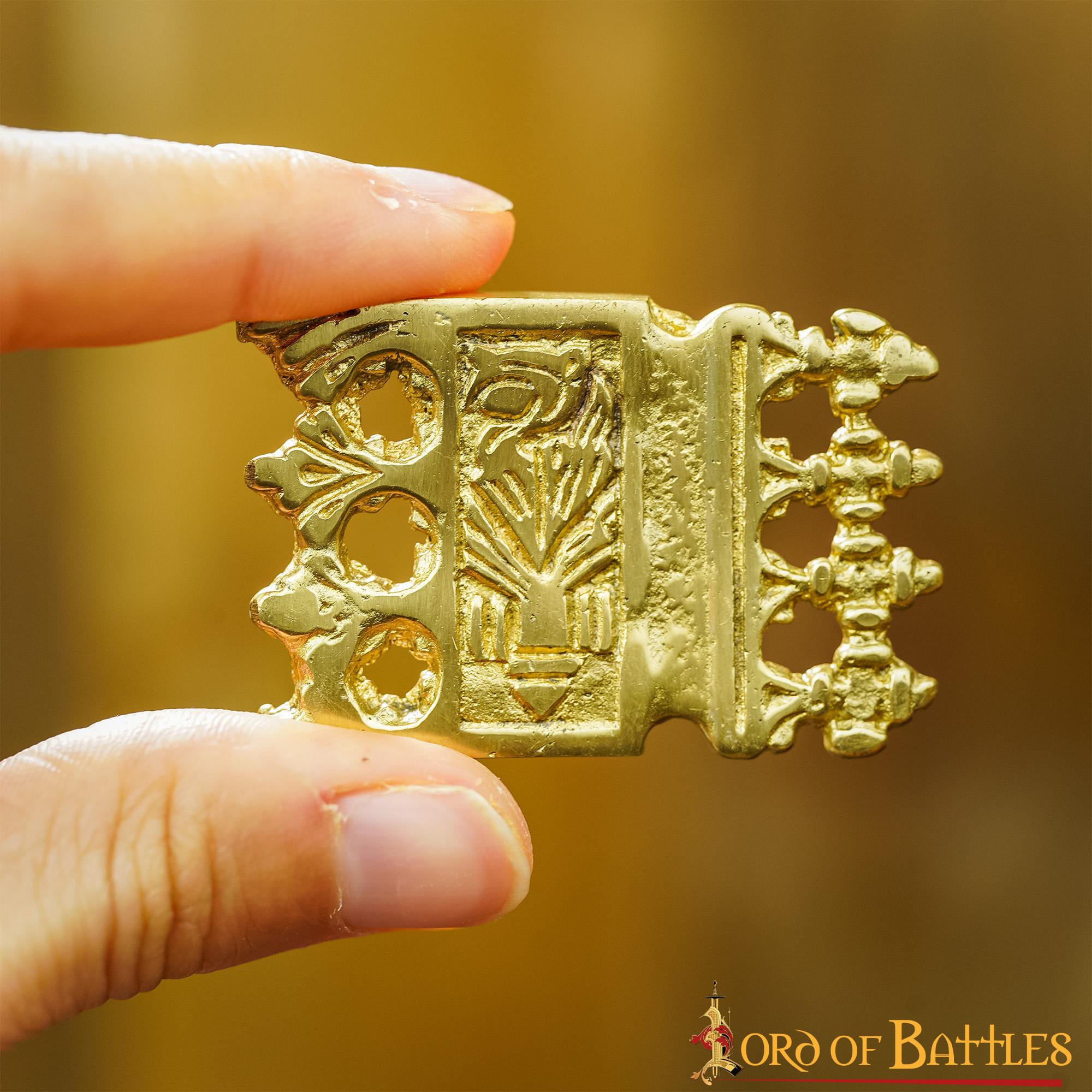 Ornate Viking Pure Solid Brass Belt End