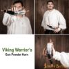 4051-pattern-2 Viking Warrior Gun Powder Horn Functional Genuine Horn Accessory
