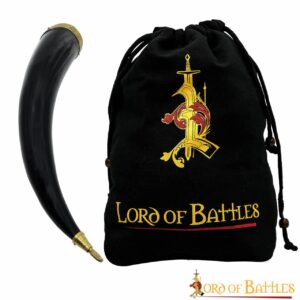 Medieval Viking 300-400 ML Drinking Horn with Brass Fittings Handcrafted Genuine Ox Horn