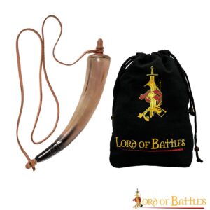 Viking Warrior Gun Powder Horn Handcrafted Genuine Horn Accessory