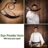 Medieval Viking Gun Powder Horn Functional Genuine Horn Accessory