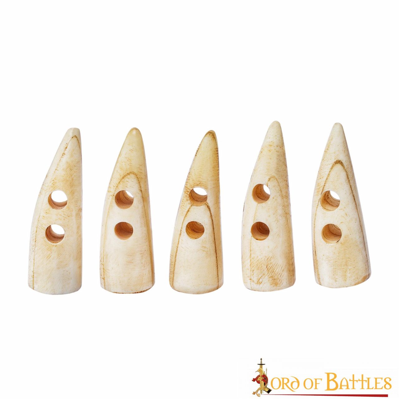 Handcrafted Genuine Bone Toggles Set of 5