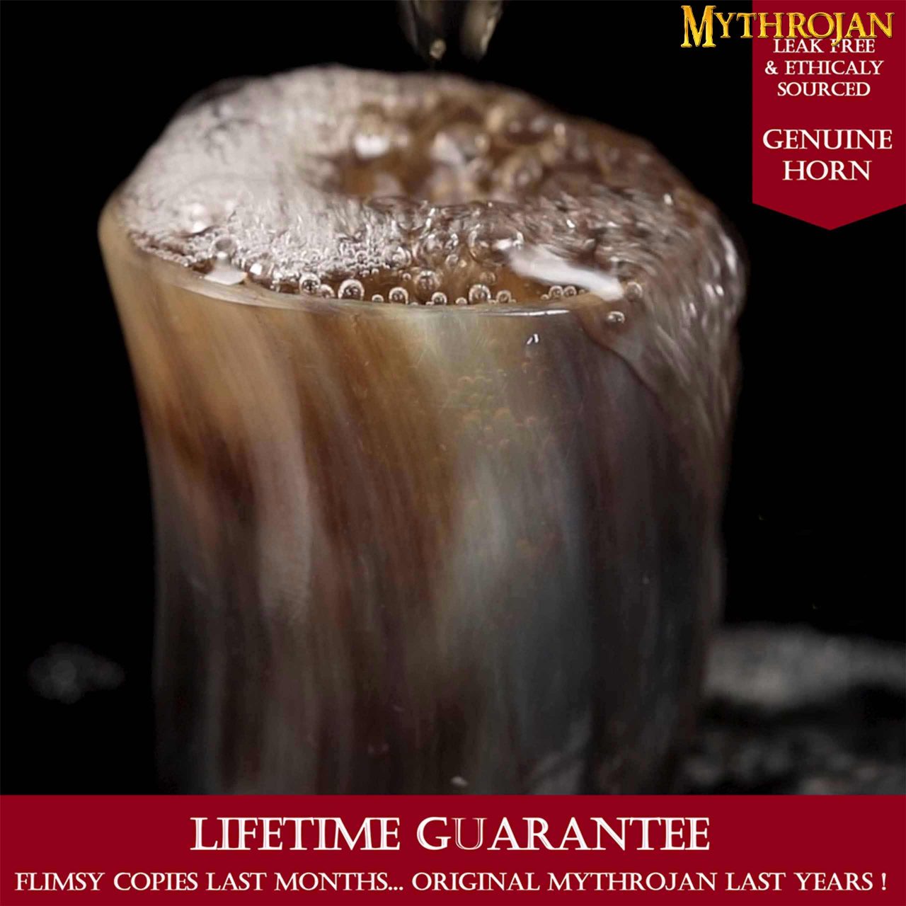 Mythrojan Viking Drinking Horn Shot Glass, Norse Medieval Tankard Shot Glass, Set of 2