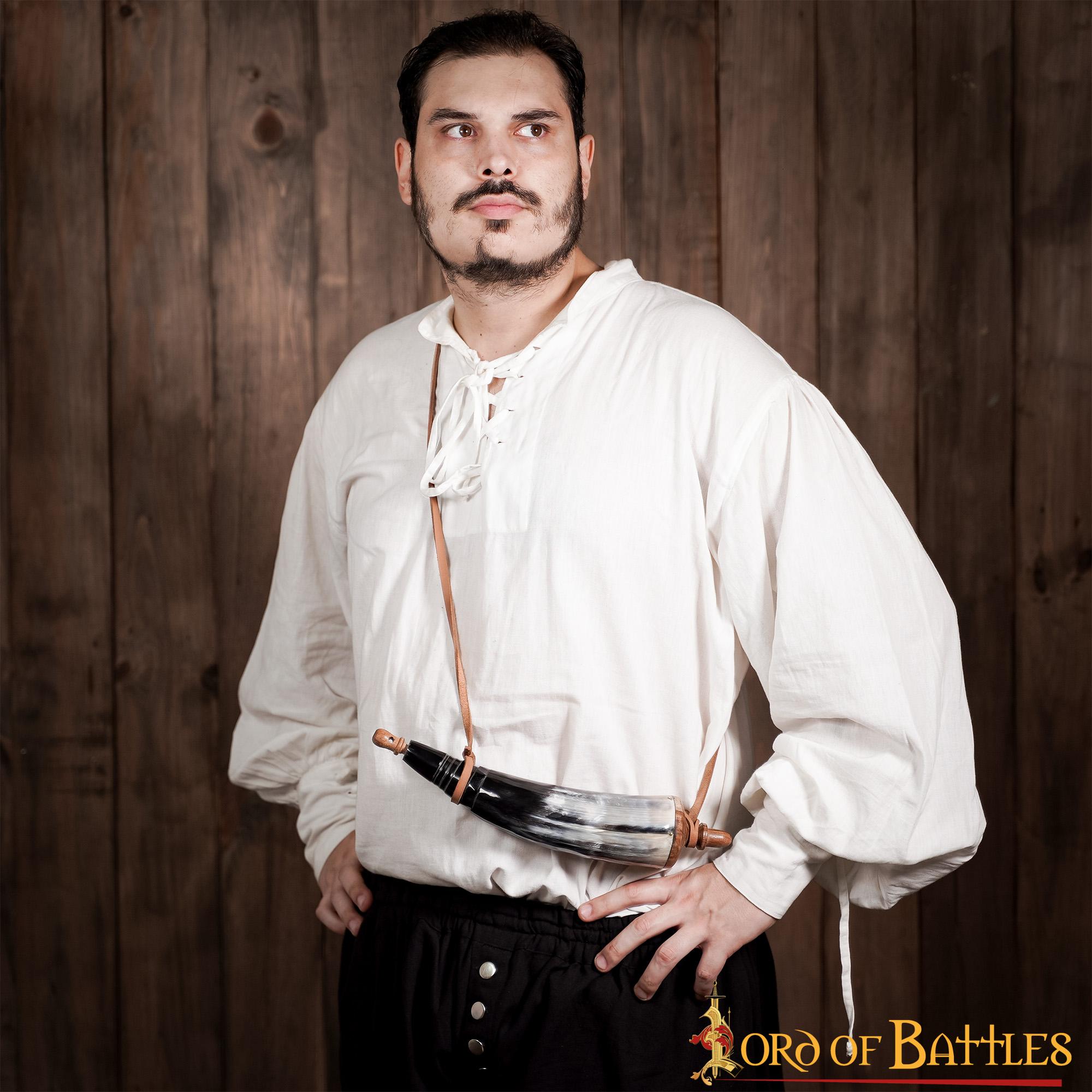 5-27 Viking Warrior Gun Powder Horn Functional Genuine Horn Accessory