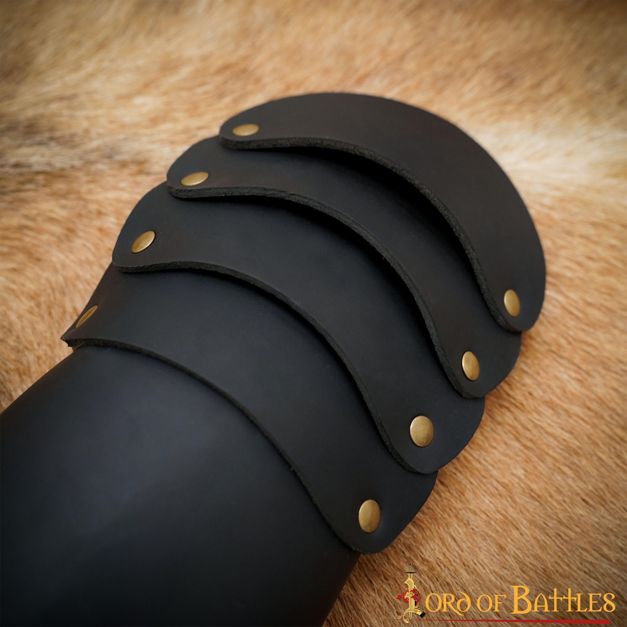 5-61-1 Medieval Leather Gloves Brass Riveted Handcrafted Genuine Leather