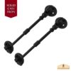 500247OB7-2SET_2 Black Wrought Iron Cabin Hook Eye 7.5″ Long Large Decorative Privacy Hook Latches for Cabinet Window Kitchen Sliding Or Barn Doors : Pack of 2