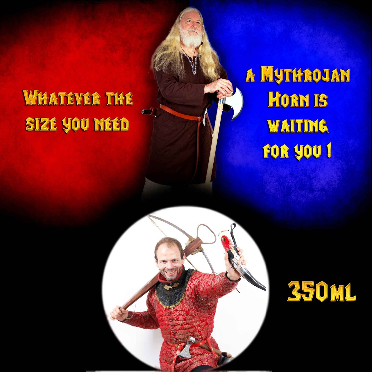 Mythrojan THE DARK WITCH – 350 ML Viking Drinking Horn with Black Leather holder Authentic Medieval Inspired Viking Wine/Mead Mug – Polished Finish