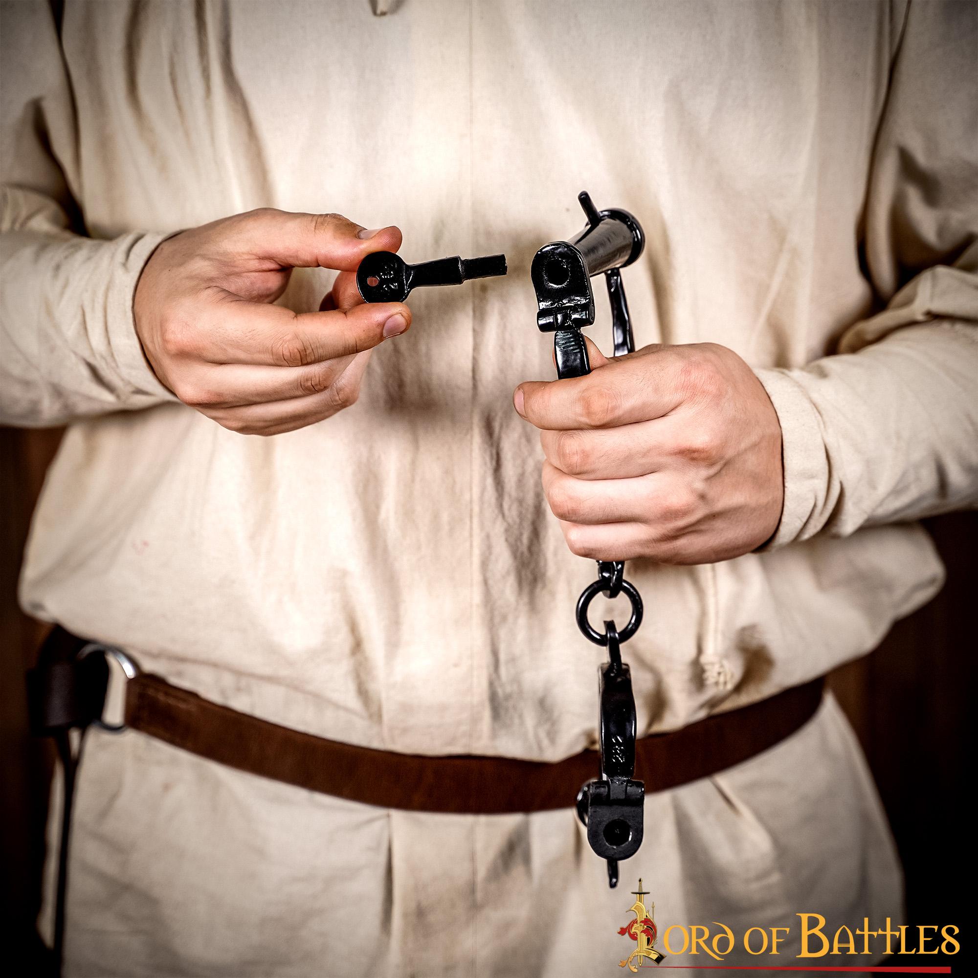 Medieval Shackles Handcuffs Fully Functional Hand Forged from Iron