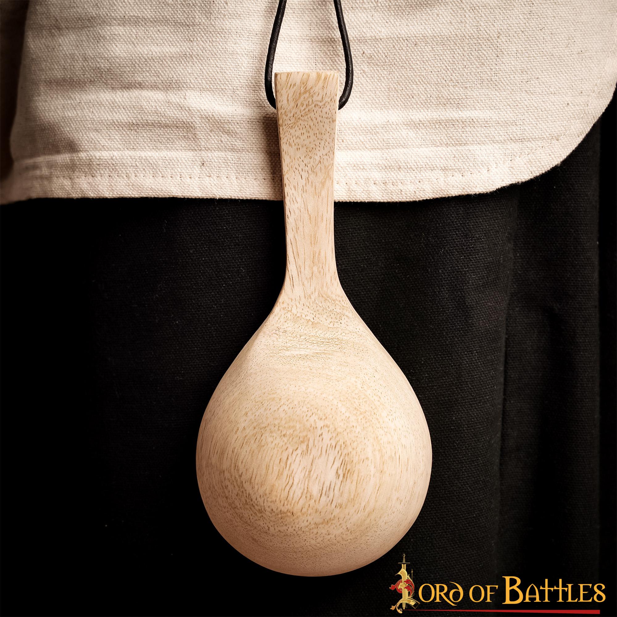 Medieval Guksi Wooden Spoon Handmade from Genuine Wood