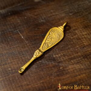 6-52 Ornate Viking Pure Solid Brass Ear Cleaner Fully Functional Accessory