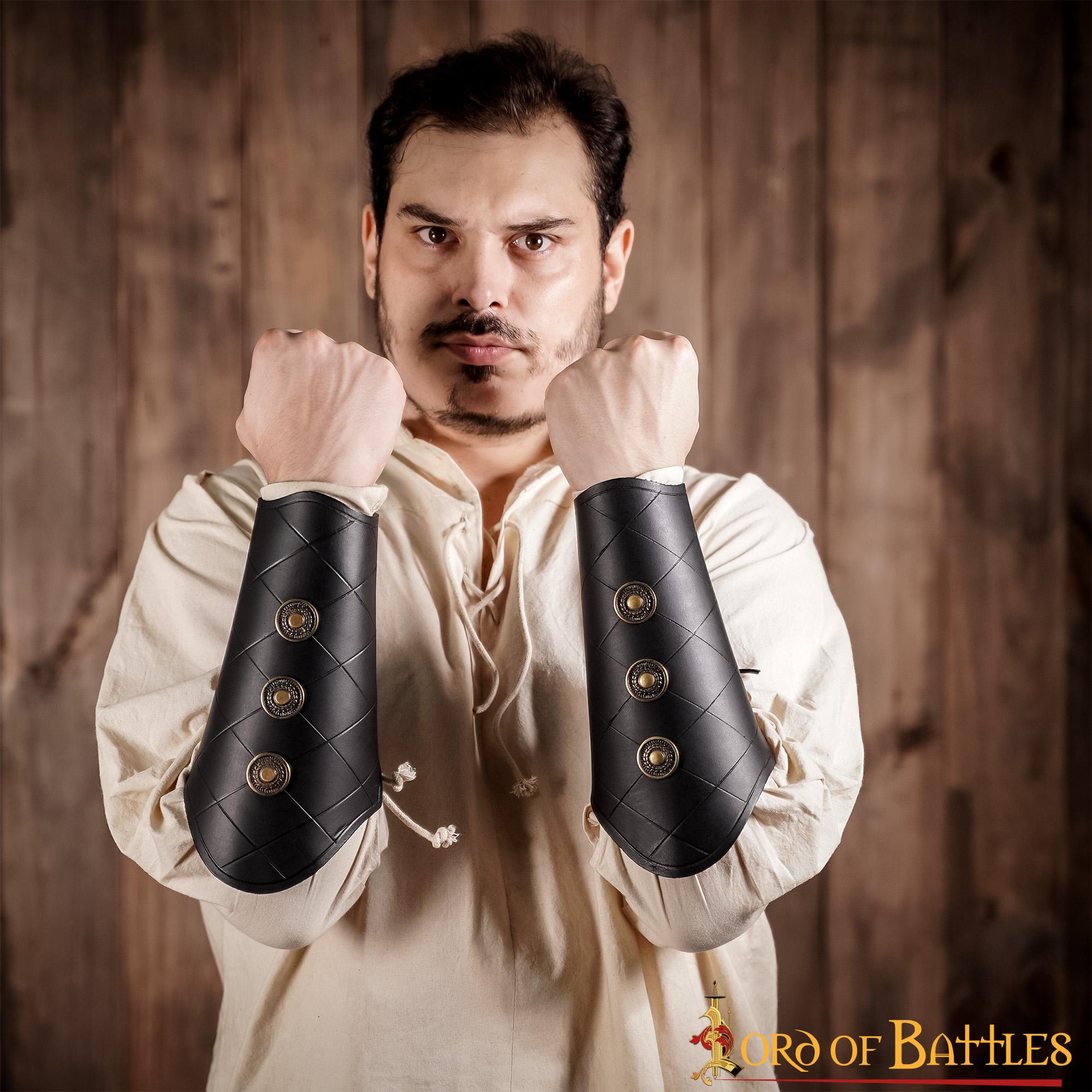 Medieval Handcrafted Genuine Leather Bracers