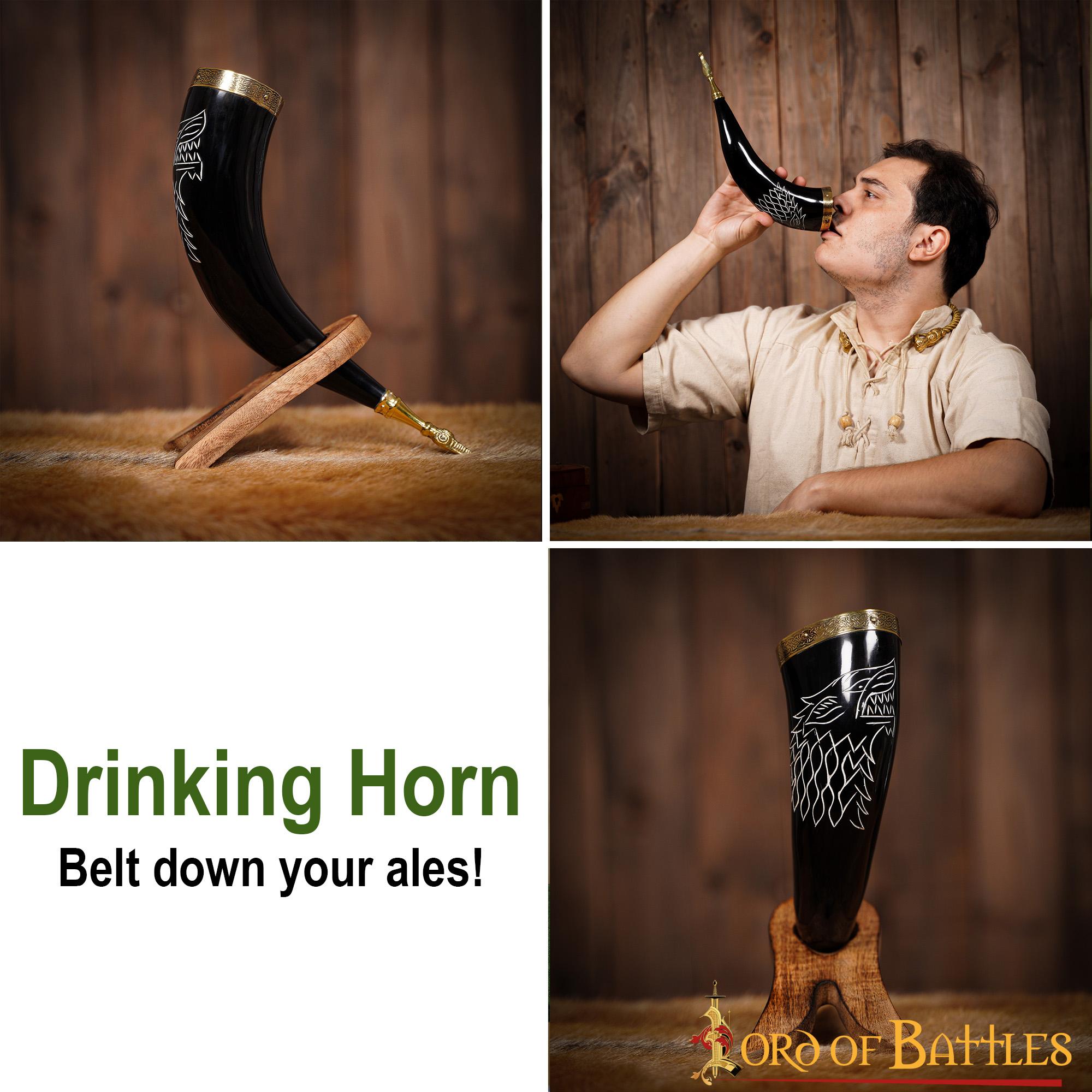 60616-2 Crocodile Horn Drinking Horn