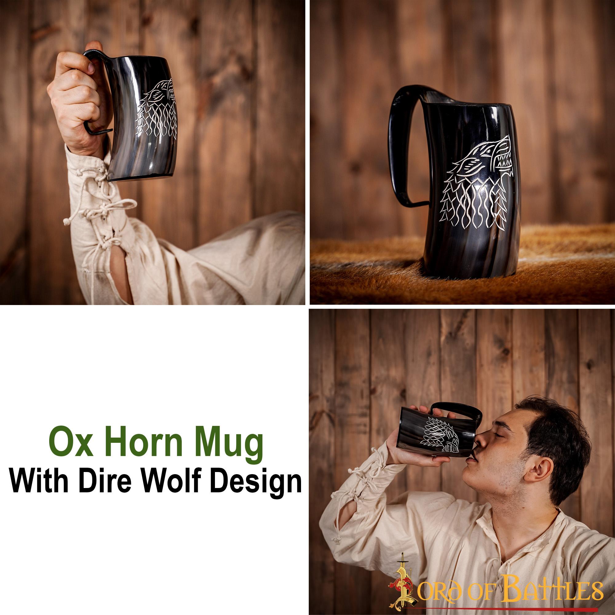 Medieval Viking Horn Tankard Beer Mug Handcrafted Genuine Ox Horn