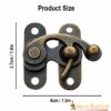 60922_3 Antique Brass Large Hasp Latch Set of 3