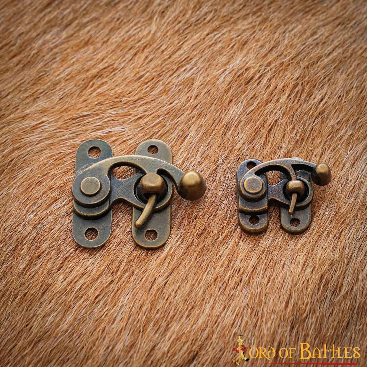 60922_6 Antique Brass Large Hasp Latch Set of 3