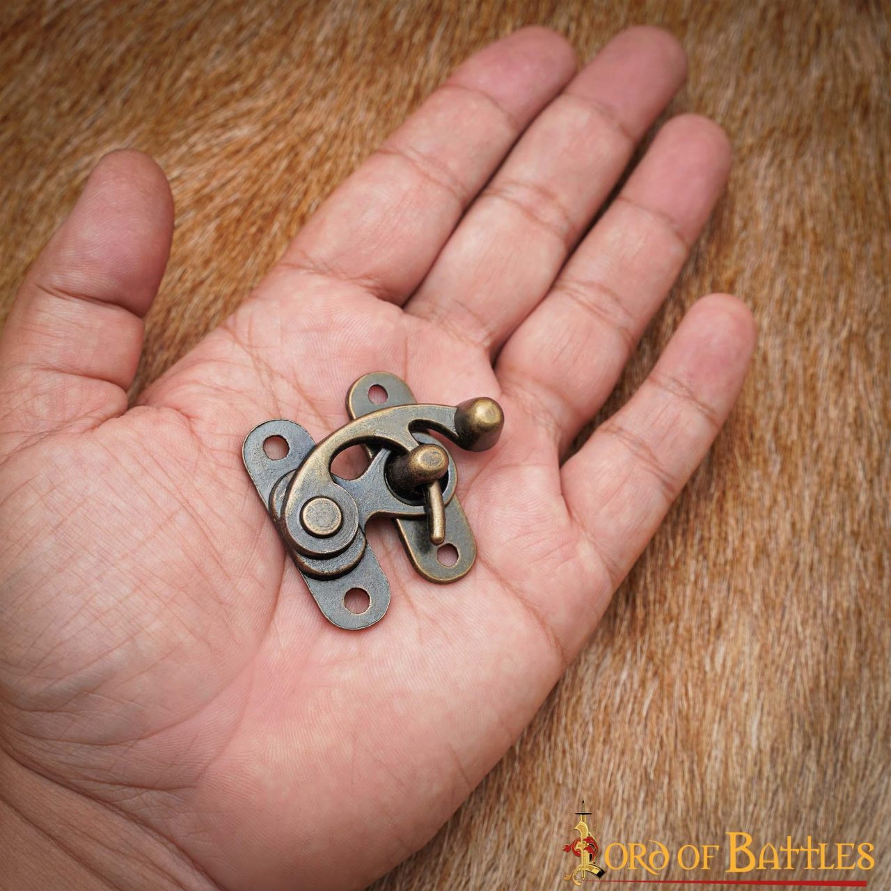 60922_8 Antique Brass Large Hasp Latch Set of 3