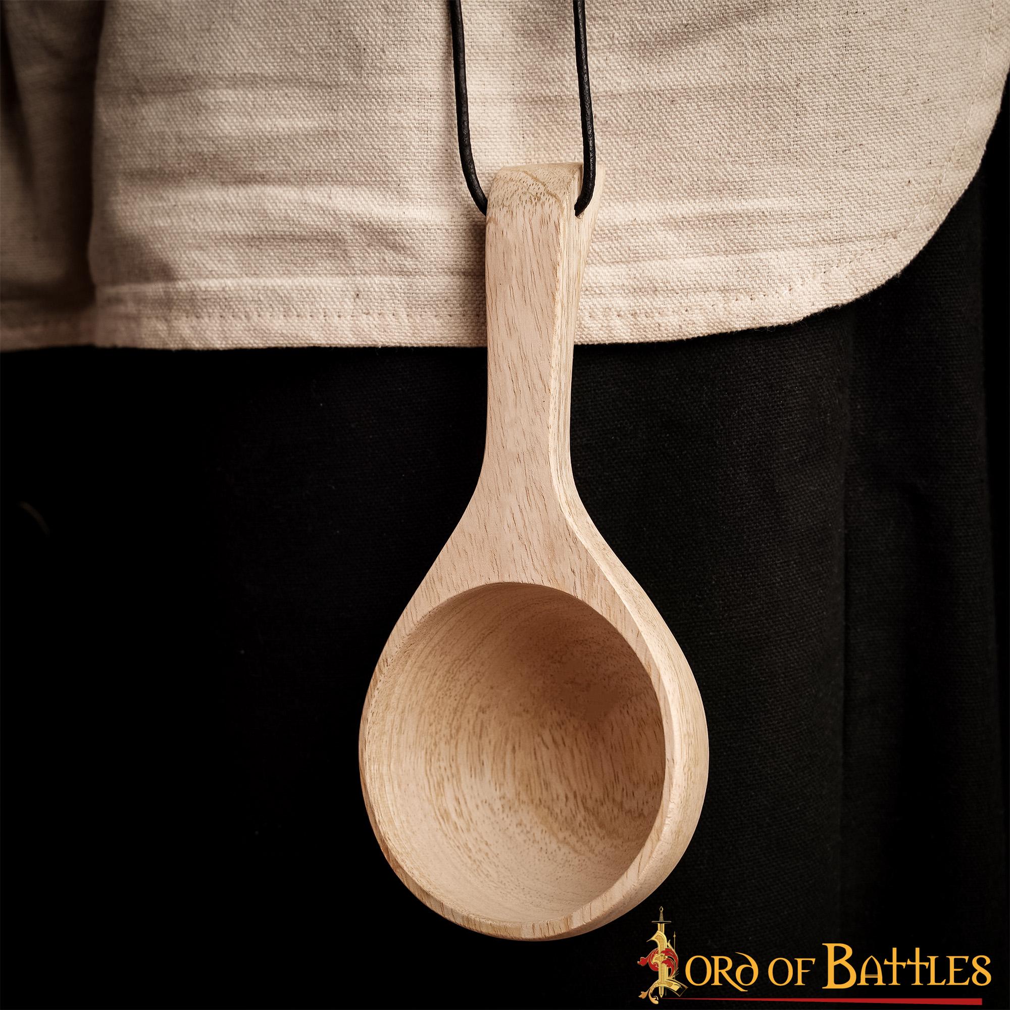 Medieval Guksi Wooden Spoon Handmade from Genuine Wood