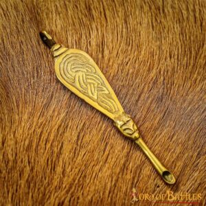 7-47-1 Ornate Viking Pure Solid Brass Ear Cleaner Fully Functional Accessory