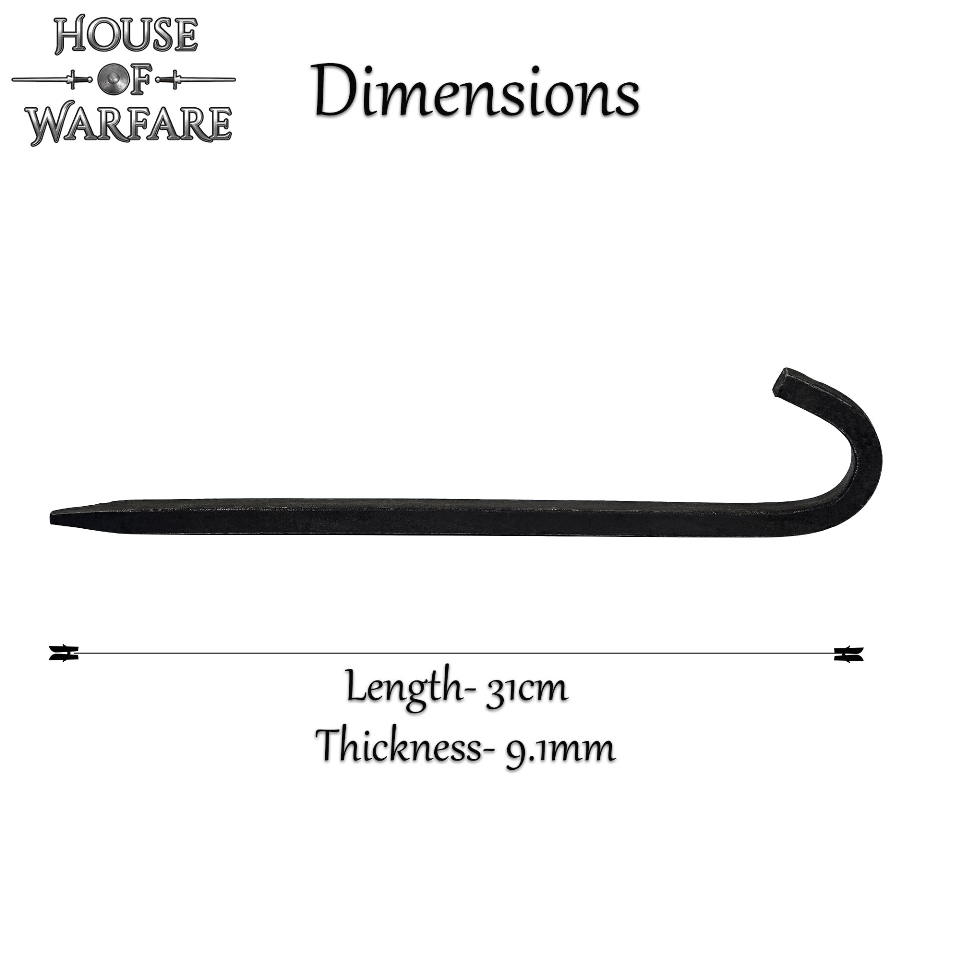 Hand Forged Medieval Tent Stake 12 inches