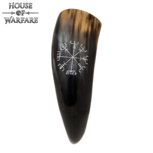 Genuine Drinking Horn 250 – 300 ML with Hand Carved Vegvisir Design