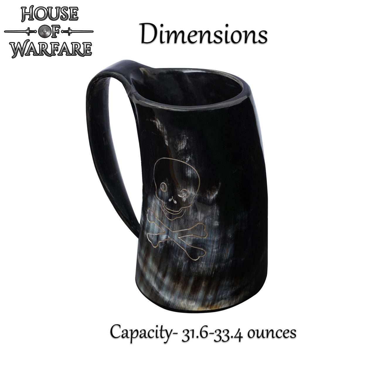 The Pirate Skull Genuine Drinking Horn Tankard