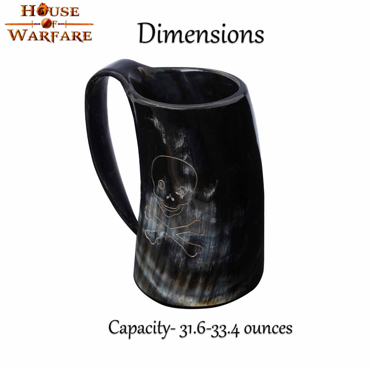 The Pirate Skull Genuine Drinking Horn Tankard