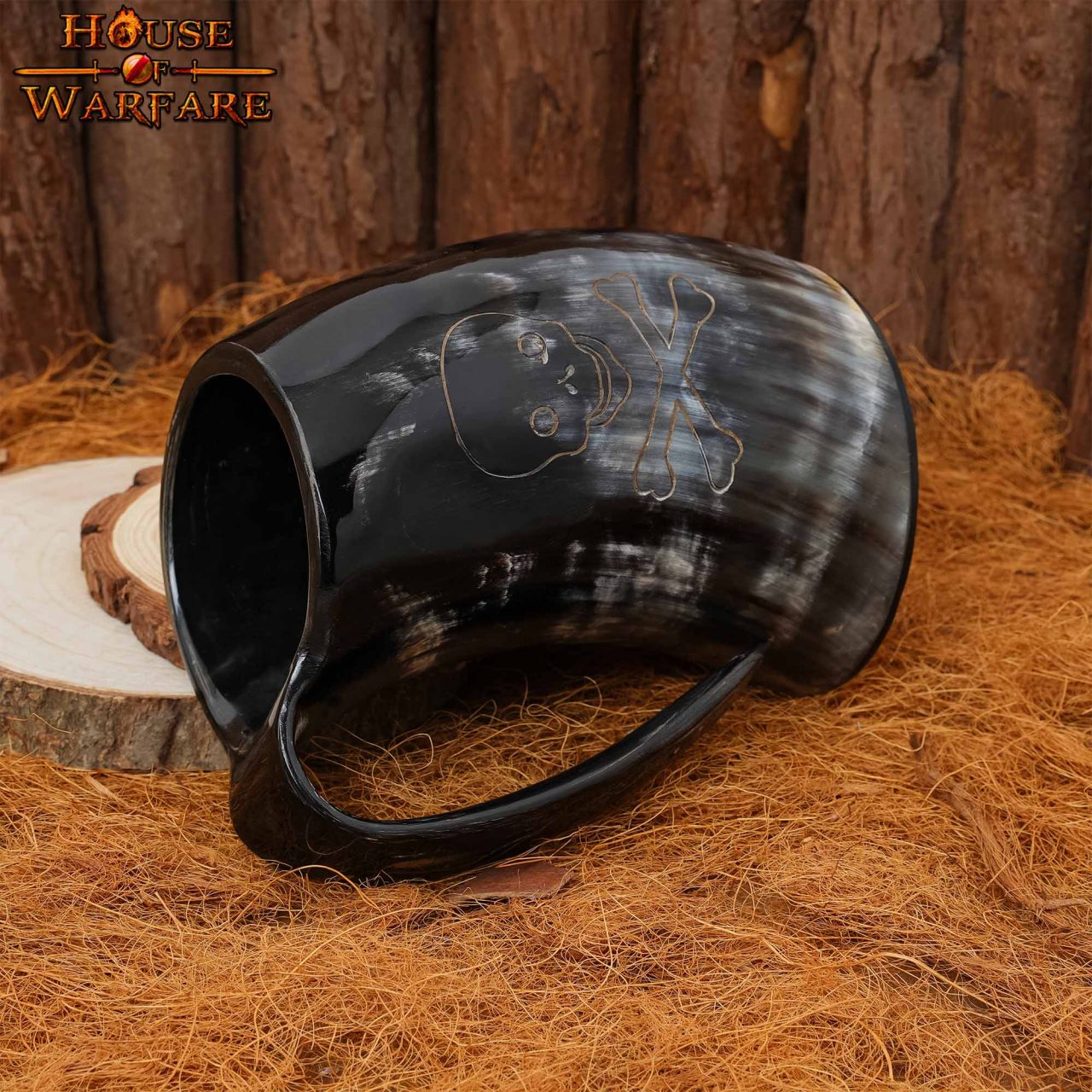 The Pirate Skull Genuine Drinking Horn Tankard