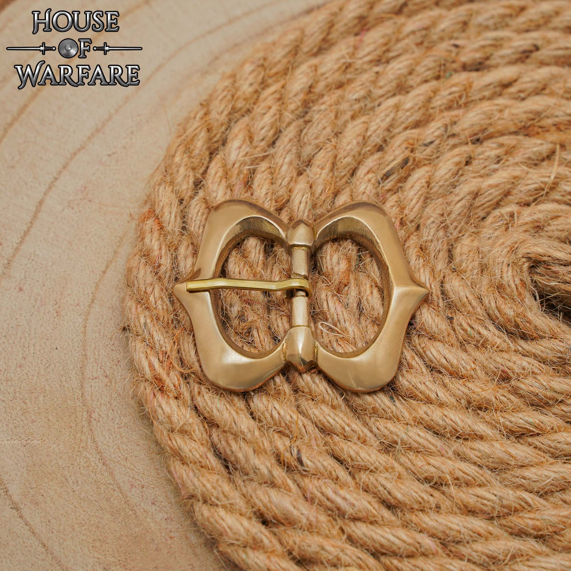 701218_5-1 Late Medieval Solid Brass Buckle for Leather Belts / Straps