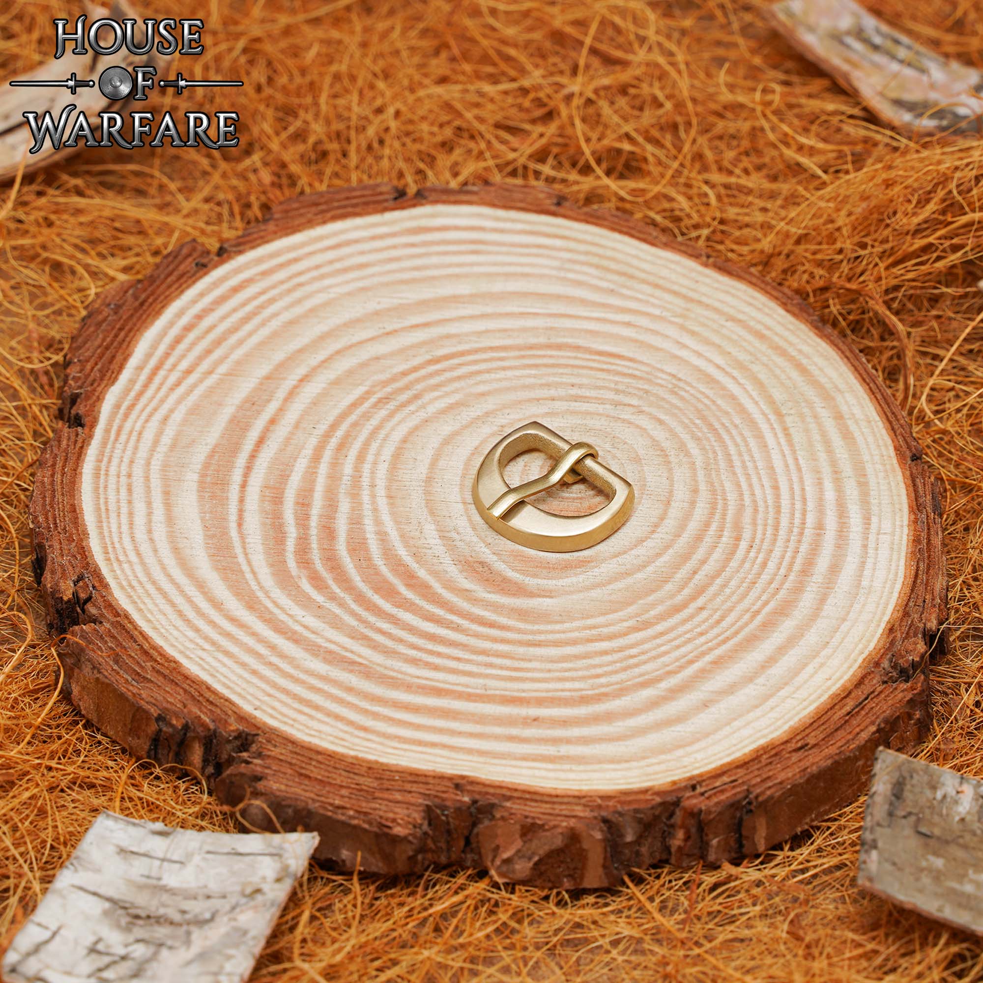 701220_3 Medieval Solid Brass Buckle for Small Leather Straps