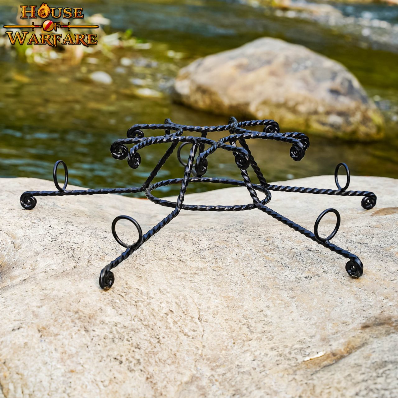 Hand Forged Drinking Horn Stand for Five Horns