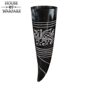“The Celtic Dragon” Drinking Horn 400 ML Handcrafted Real Ox Horn
