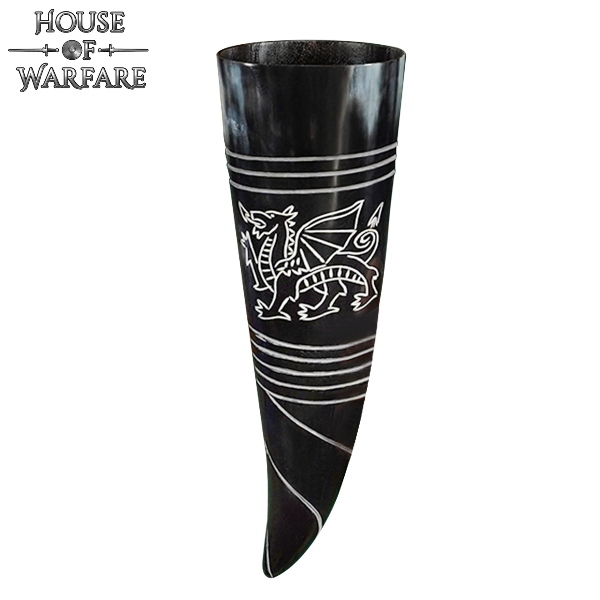 “The Celtic Dragon” Drinking Horn 400 ML Handcrafted Real Ox Horn