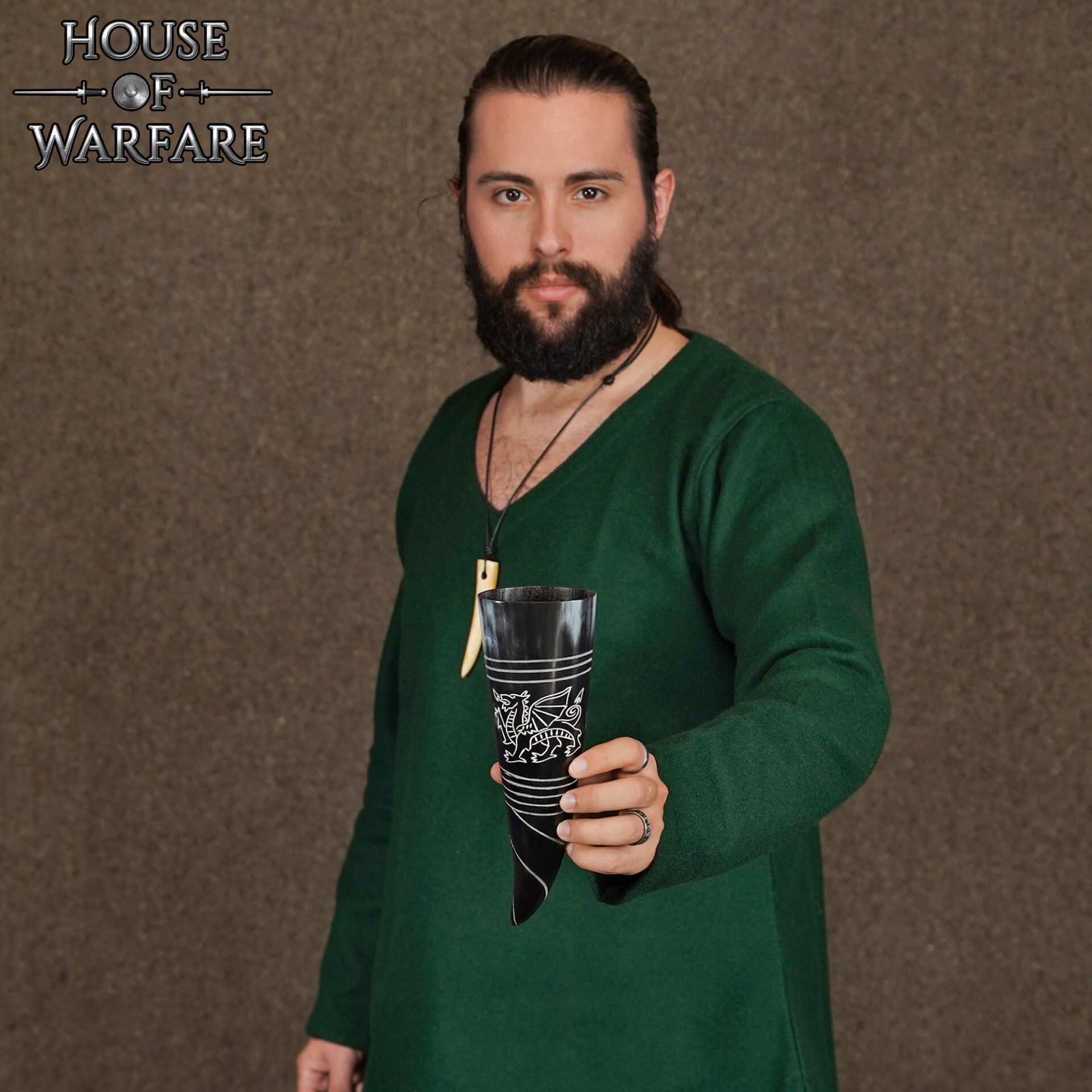 “The Celtic Dragon” Drinking Horn 400 ML Handcrafted Real Ox Horn