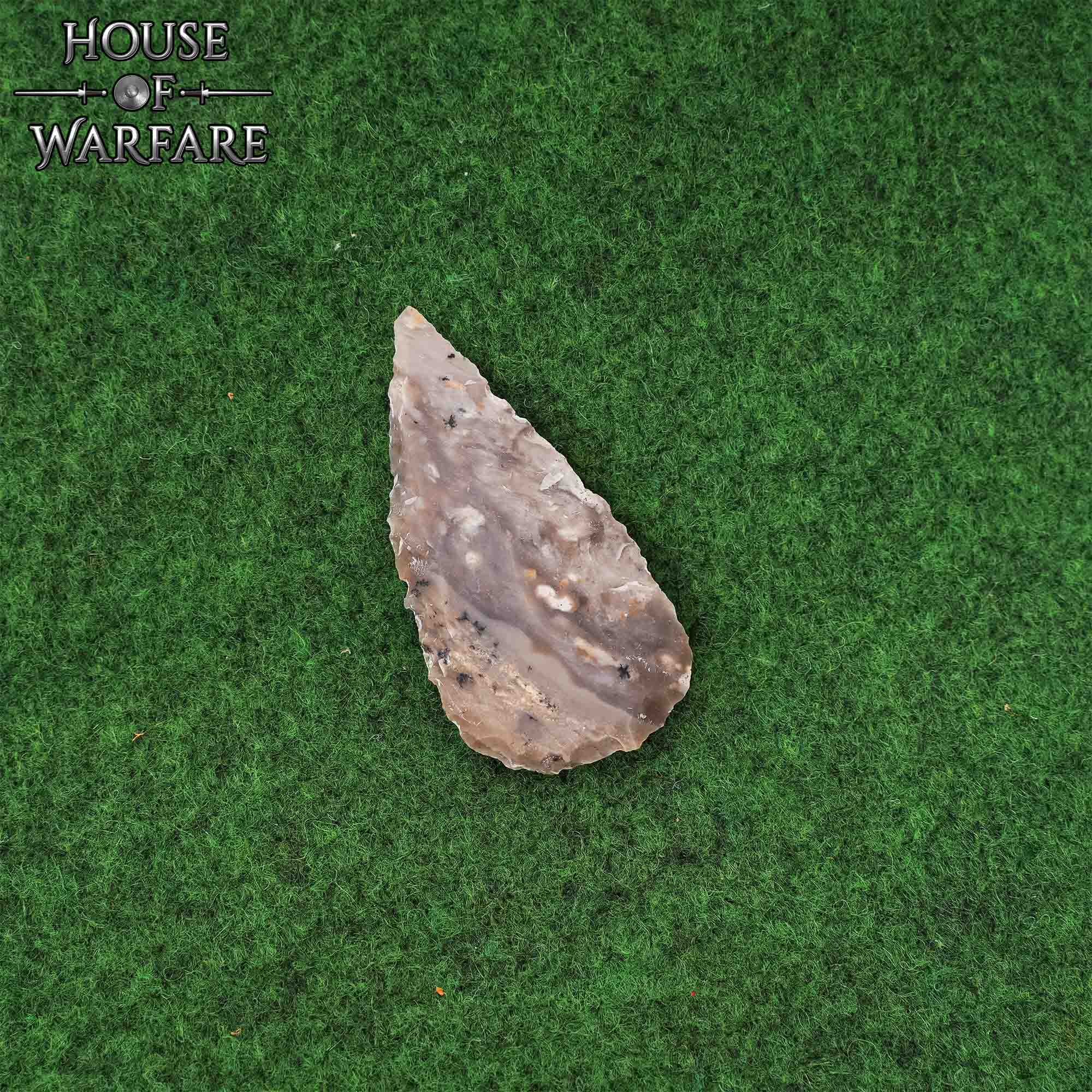 701810_4 Historical Flint Stone Leaf Arrowhead Dark Brown 7.6cm