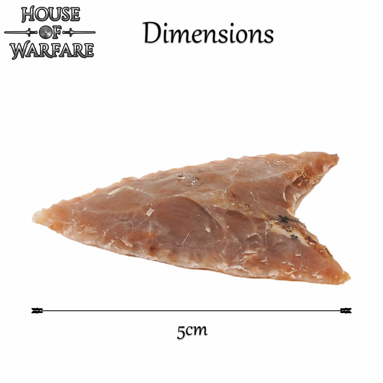 Historical Flint Stone Hunting Arrowhead with Double Tapered Ends 5cm