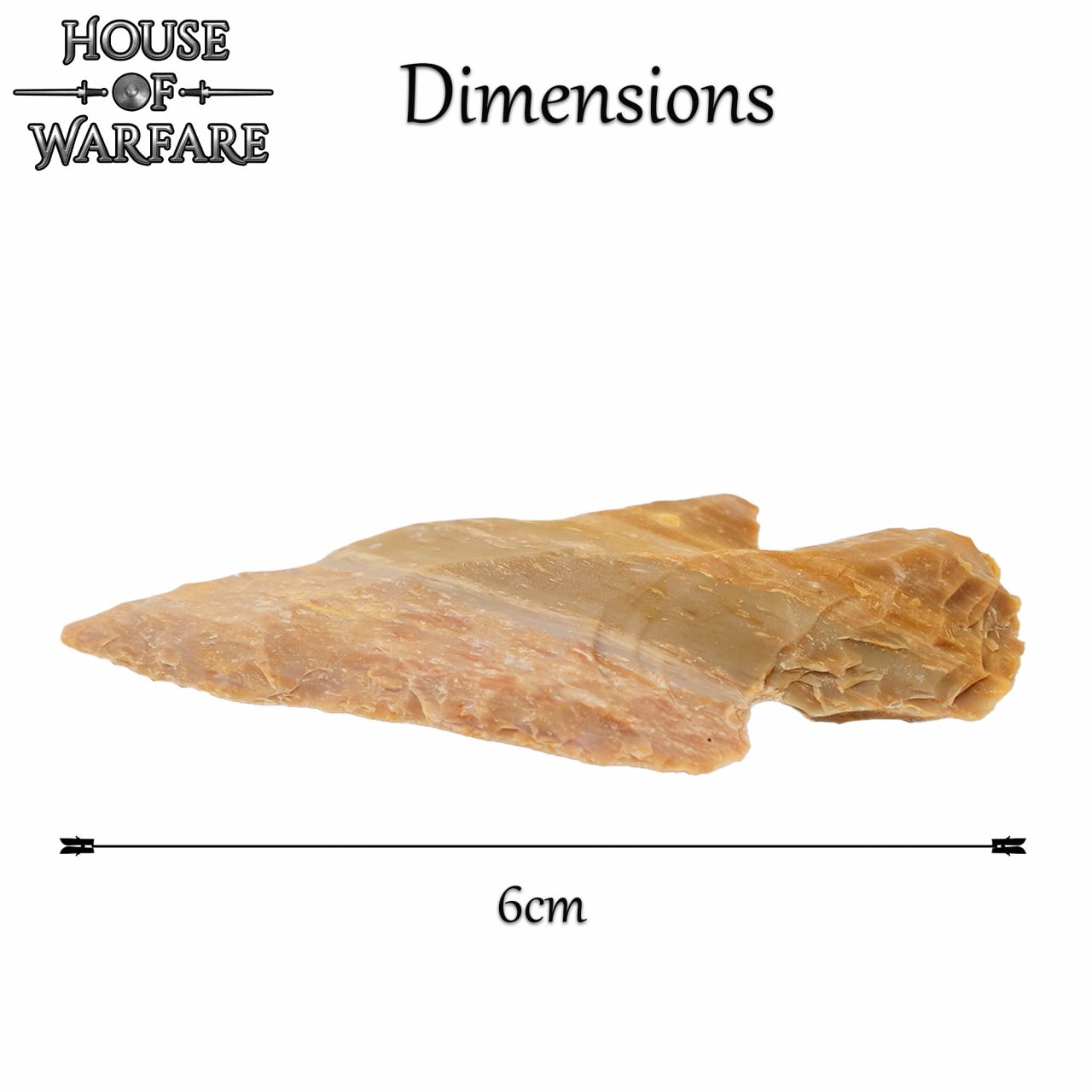 Small Stone Stemmed Arrowhead in Brown Flint 6cm