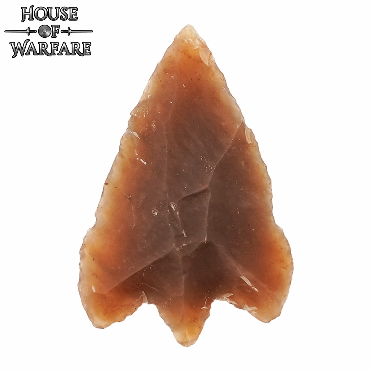 Historic Flint Stone Stemmed Hunting Arrowhead Brown 4cm